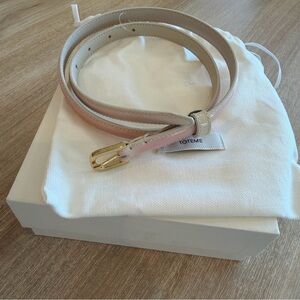 Toteme Pink and Cream Belt with Gold Buckle